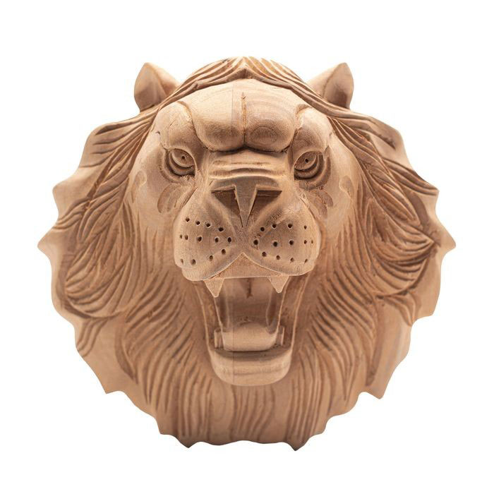 Details about  / Wood carved Rosette with Lion Head