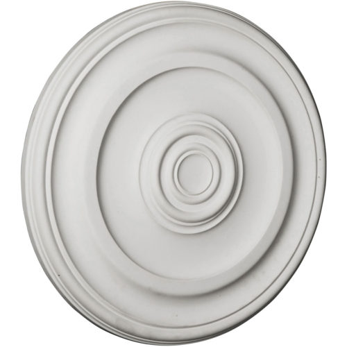 Concentric circles of the Miami ceiling medallion give architecture to a traditional as well as industrial or contemporary setting.