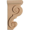 Cleveland pilaster corbels are hand-carved with fluting on the front, classic scrolling on the sides