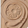 Maryland pilaster corbels are hand-carved with a classic acanthus leaf design on the front, scrolls with flower rosette center on the sides