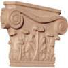 Portland hand carved wood capitals are carved in a deep relief with rising acanthus leaf
