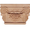 Sacramento carved wood capitals are carved in a deep relief with traditional egg and dart motif, floral swag, beading and acanthus leaf on the sides