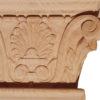 Charleston hand carved wood capitals are carved in a deep relief with rising acanthus leaf, scrolls, and beading along a crown of the capital