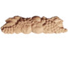 Wood carvings feature carved in deep relief harvest motif with grape clusters clusters, leaves, and fruits