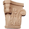 Nashville wood capitals are carved in a deep relief with rising acanthus leaf, scrolling and rosette center