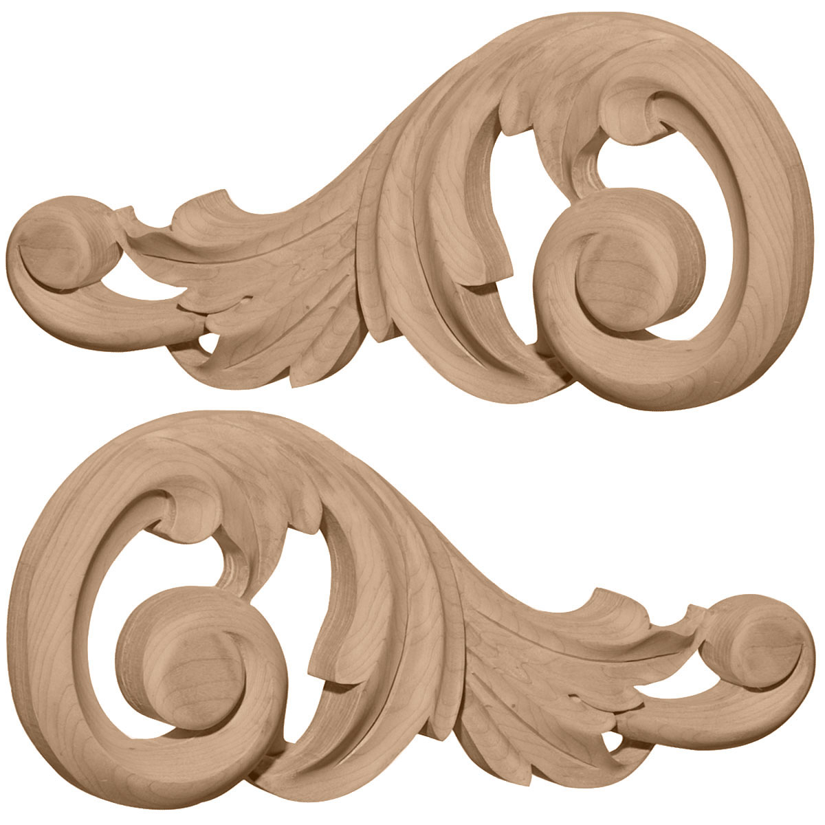 Decorative chic acanthus scroll onlay resin furniture moulding applique AC1 