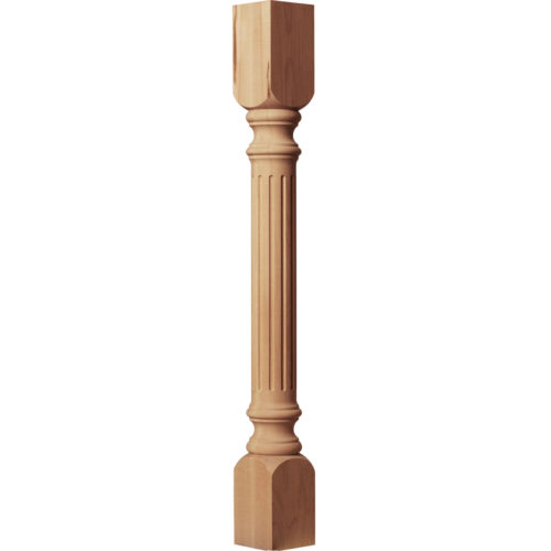 Fluted kitchen island legs are hand-carved from premium selected hardwood: