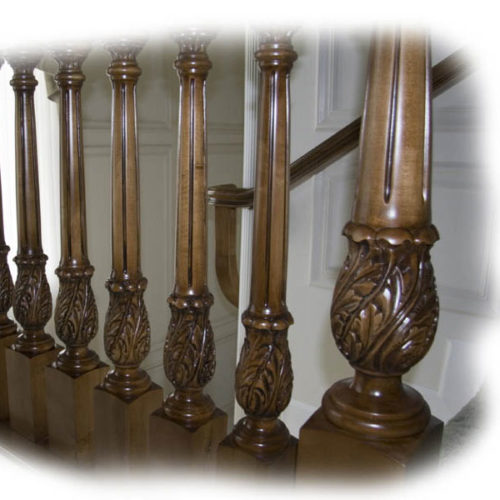 carved wood staircase parts