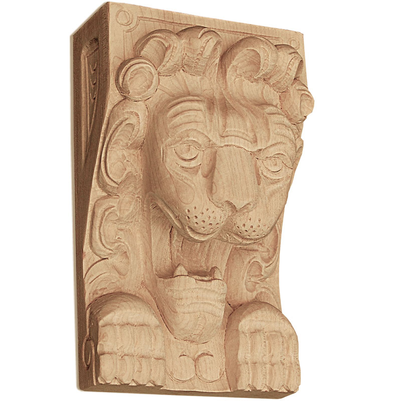 Wooden carved decor with Lion Head