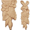 Hand-carved floral drop vertical wooden onlays