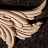 Albany scroll wood carvings. Wood onlays feature carved in deep relief scrolled leaf design