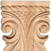 Columbus wood plaques are carved in a deep relief with acanthus leaf and rope motif.
