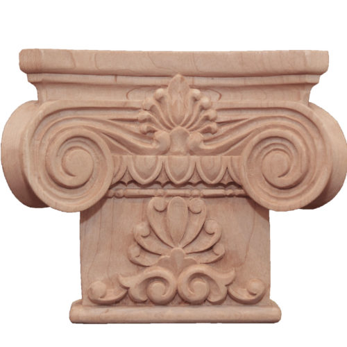 Regent wood capitals are carved in a deep relief with floral and egg-and-dart motif. These capitals are hand-carved by skilled craftsman from premium selected hardwood
