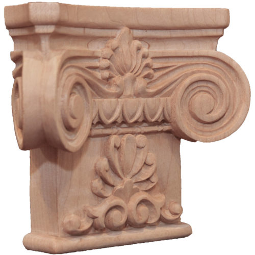 Regent wood capitals are carved in a deep relief with floral and egg-and-dart motif. These capitals are hand-carved by skilled craftsman from premium selected hardwood