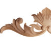 Wood carving features carved in deep relief maple leaf motif with elegant leaf scrolls