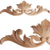 Wood carving features carved in deep relief maple leaf motif with elegant leaf scrolls
