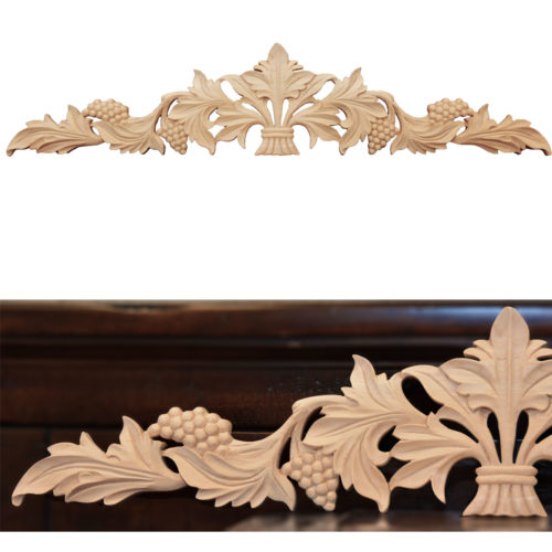 This beautiful wood carving is one of the favorites for applications on custom furniture, kitchen cabinets as well as for door's overheads