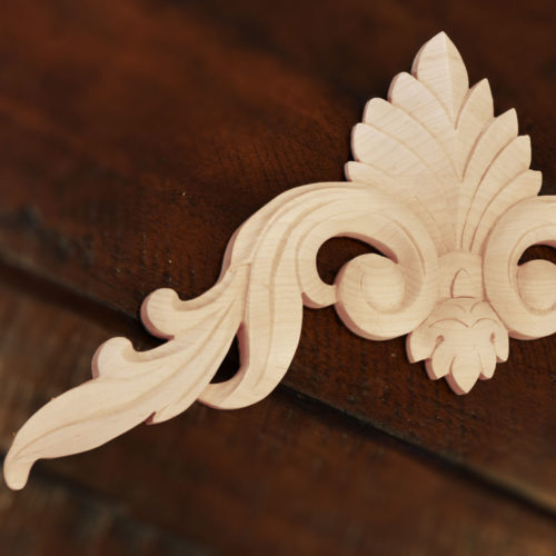 Beloit wood carvings have a very versatile design. Carvings can be incorporated in composition as a central element and can be used to create an ornamental corners as well