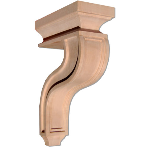 Pompano wood corbels carved with open-side design
