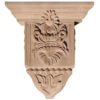 Yale wood corbel has a beautiful carved in a deep relief stylized flowers and leaf motif. On the sides maple corbel has a classic acanthus leaf design