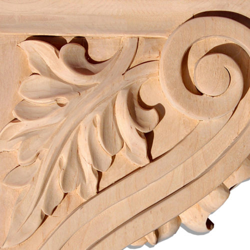 Ormond bracket is hand-carved from premium selected birch wood or maple hardwood and is triple-sanded