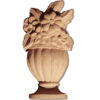 Hand-carved Sanford urn with flowers is available in maple, cherry and white oak. Wood carving features carved in deep relief flower basket filled with beautiful flowers