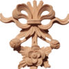 Richland floral drop wood carving is hand carved from premium selected white hardwood. Wood carving features carved in deep relief flowers with gracefully tied ribbon design