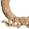 Henderson wreath center wood carving is hand crafted from premium selected white hardwood. Wood carving features carved in deep relief laurel leaf wreath elegantly tied with a ribbon