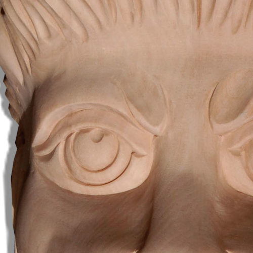 Johanna wood brackets are hand-carved with lion head design