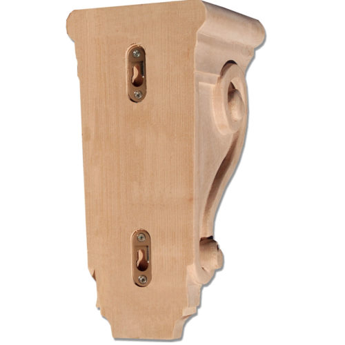 Hilton hardwood corbels carved with graceful curves in a classic scrolls design