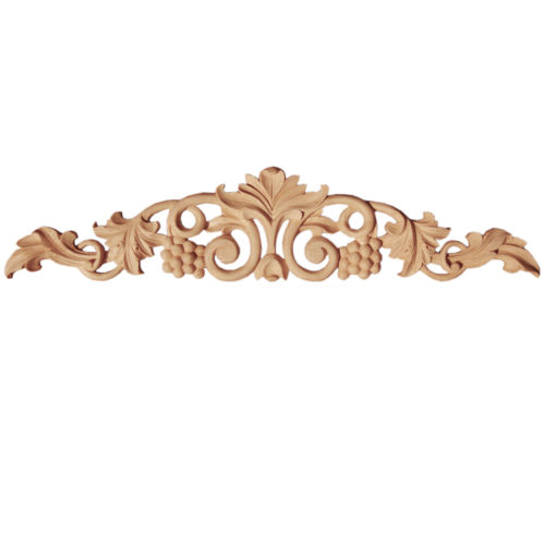 Handcarved Grapes Grapevine Central Decorative antique Victorian centaury old traditional Wood Applique ornament Millwork Scroll APL-26