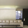 modern interior with crown molding for indirect lighting; molding is available at InvitingHome.com