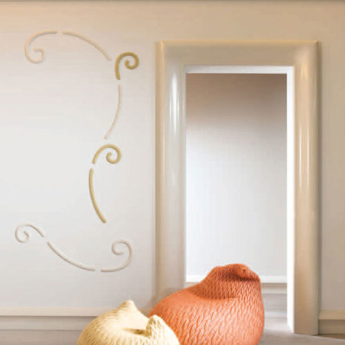 Contemporary room decor featuring Suncoast molding as a door trim, Sunnyvale molding for indirect lighting as a crown; modern and contemporary molding ideas
