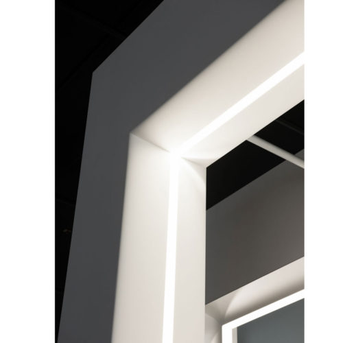 door trim with modern molding for indirect lighting