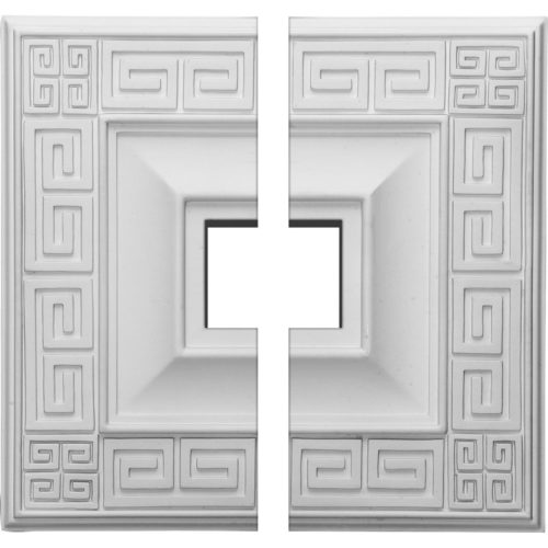 Square ceiling medallions are manufactured from high-density furniture grade polyurethane and are water and heat resistant impervious to insect infestation and odor-free.