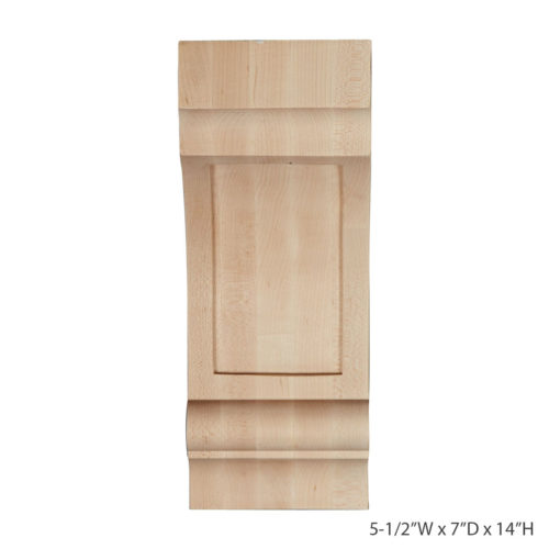 Enjoy the warmth and beauty of the recessed Mission corbel.