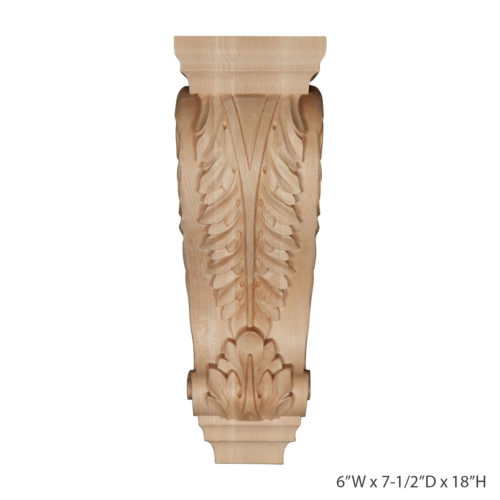Corbel Single Traditional Plaster Column Corbel with large Acanthus leaf 